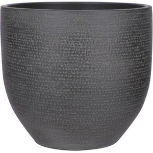 Mica Decorations Plantenpot - terracotta -zwart/grijs flakes - 35x32cm