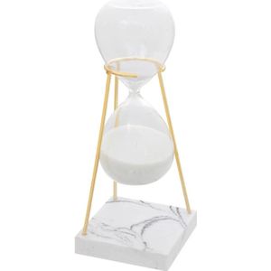 Atmosphera Zandloper - decoratie/tijd - 15 minuten - wit zand - H21 cm