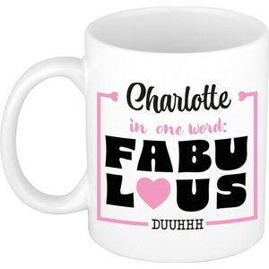 Bellatio Decorations Naam mok Charlotte - 300 ml - cadeau beker