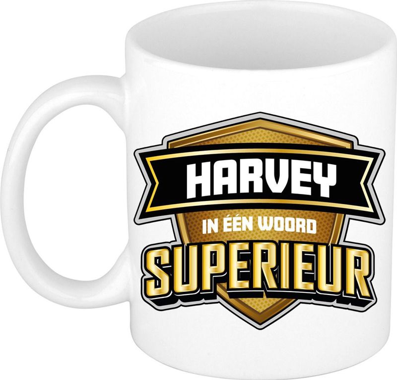 Bellatio Decorations Naam mok Harvey - superieur - 30cl - kado beker