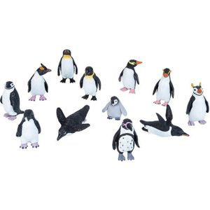 Set met mini pinguins dieren speelgoed figuren 10-delig