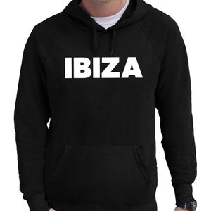 Hooded sweater zwart met Ibiza bedrukking voor heren