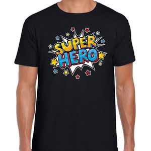 Super hero kado shirt voor verjaardag zwart voor heren