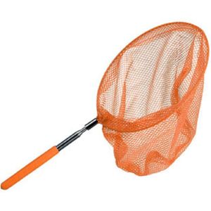 Telescopisch visnet/schepnet - oranje - metaal - 38,5 tot 86 cm