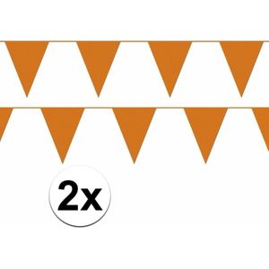 Oranje plastic slingers 20 meter