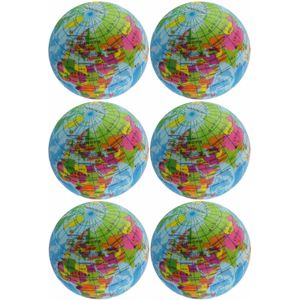 10x Anti-stress balletje planeet aarde/wereldbol/globe 7 cm