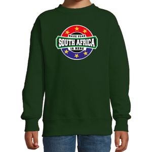 Have fear South Africa / Zuid Afrika is here supporter sweater / kleding met sterren embleem groen voor kids