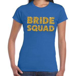 Bride Squad fun t-shirt blauw voor dames