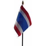 Thailand versiering tafelvlag 10 x 15 cm