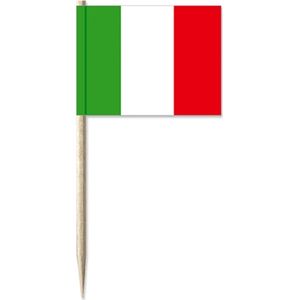 Cocktailprikkers - vlag Italie - 500 stuks - 8 cm