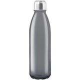 2x Stuks glazen waterfles/drinkfles zwart transparant met Rvs dop 500 ml