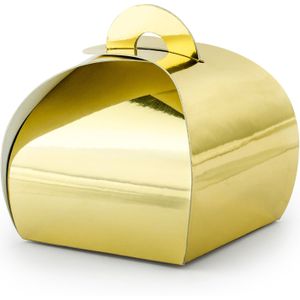 PartyDeco cadeaudoosje Bonbon Goud - Bruiloft - 10x - goud - 6 x 6 cm