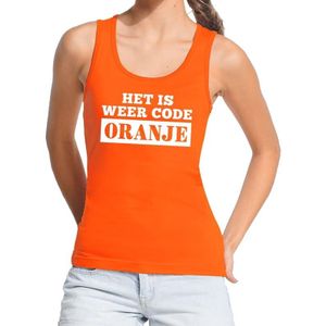 Code Oranje mouwloos shirt / tanktop  oranje dames