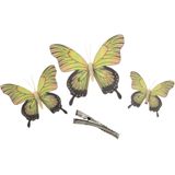 Othmar Decorations Decoratie vlinders op clip 12x stuks - geel/paars/blauw/roze