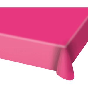 2x stuks tafelkleed van plastic fuchsia roze 130 x 180 cm