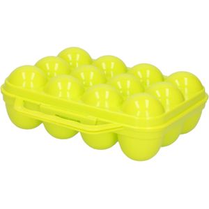Plasticforte Eierdoos - koelkast organizer eierhouder - 12 eieren - groen - kunststof - 20 x 18,5 cm
