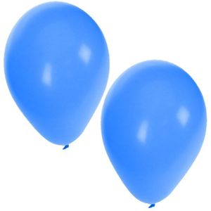 75x stuks blauwe party verjaardag ballonnen