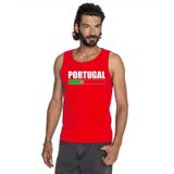Portugal supporter mouwloos shirt/ tanktop rood heren
