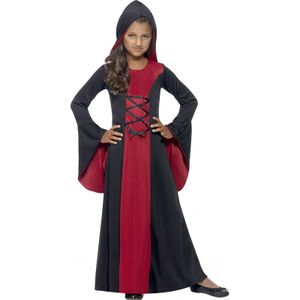 Vampier jurk rood/zwart voor meiden