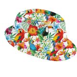 Carnaval verkleed set - Tropische Hawaii party - trilby hoedje met bloemenslinger - volwassenen