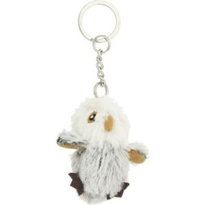 2x Pluche sleutelhanger uiltje knuffel 6 cm