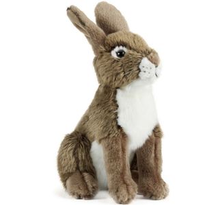 Pluche konijn / haas knuffel zittend 30 cm - Paashaas knuffel - Paasdecoratie - Speelgoed