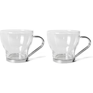 Set van 6x theeglazen/koffieglazen met RVS oortje/handvat - 170 ml