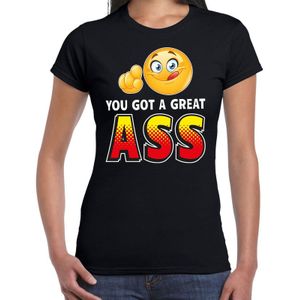 You got a great ass emoticon fun shirt dames zwart