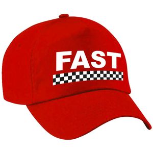 Carnaval verkleed pet  / cap fast / finish vlag rood voor meisjes en jongens