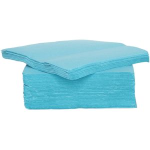 40x stuks luxe kwaliteit servetten turquoise 38 x 38 cm