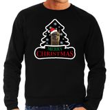 Dieren kersttrui alpaca zwart heren - Foute alpacas kerstsweater