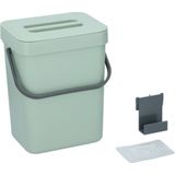 Afvalbak/vuilnisbak - 1 stuk - 5,5 liter - Kunststof - Groen