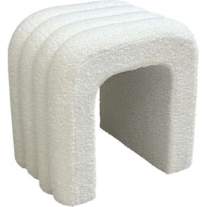 Home Deco Factory Poef Arc - bouclÃ© stof - wit - 41 x 42 x 29 cm