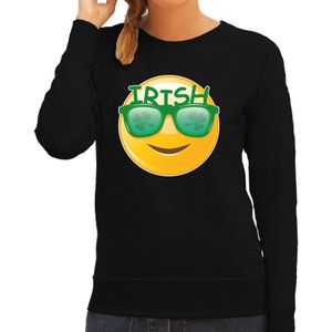 Irish Smileymet zwarte zonnebril feest sweater/ outfit zwart voor dames - St. Patricksday