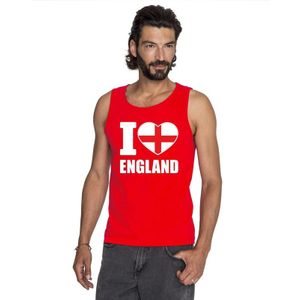 I love Engeland supporter mouwloos shirt rood heren