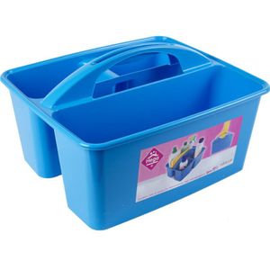 Blauwe opbergbox/opbergdoos mand met handvat 6 liter kunststof