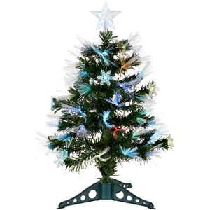 Tweedekans kunst kerstboom - 60 cm - met verlichting gekleurd