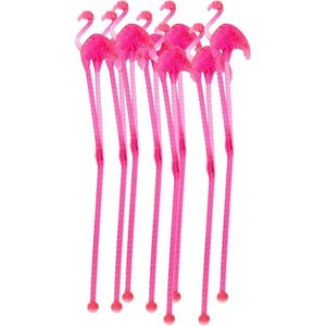 Concorde Roerstaafjes - 12x - met flamingo - 19 cm - herbruikbaar