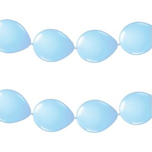 3x stuks lichtblauwe Ballon slinger 3 meter voor Babyshower
