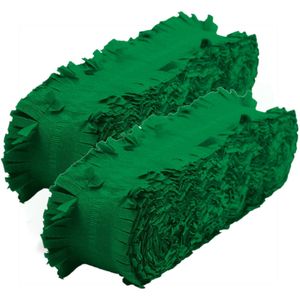 Set van 3x stuks feest/verjaardag versiering slingers groen 24 meter crepe papier