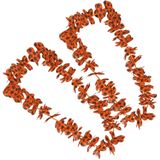 Pakket van 6x stuks oranje voetbal Hawaii kransen/slingers