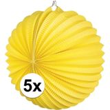 5x Gele lampionnen 22 cm
