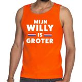 Mijn Willy is groter tanktop / mouwloos shirt oranje heren