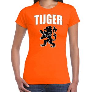 Oranje fan shirt / kleding tijger met oranje leeuw EK/ WK voor dames