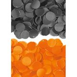 400 gram zwart en oranje papier snippers confetti mix set feest versiering