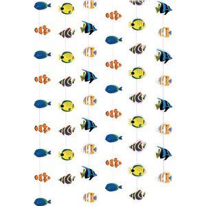 Feestversiering decoraties - Tropisch deurgordijn met vissen thema 200 x 90 cm
