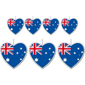 7-delige hou van Australie versiering set hartjes van 14 cm en 28 cm