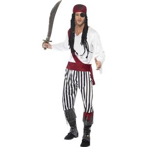 Zwart/wit piraten verkleedkleding voor heren