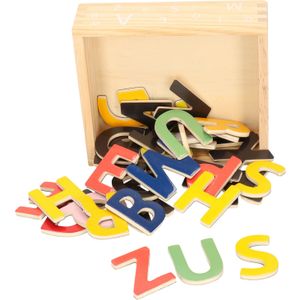 37x Gekleurde magneet letters van hout