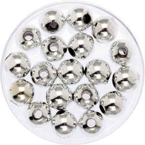 240x stuks sieraden maken glans deco kralen in het zilver van 8 mm